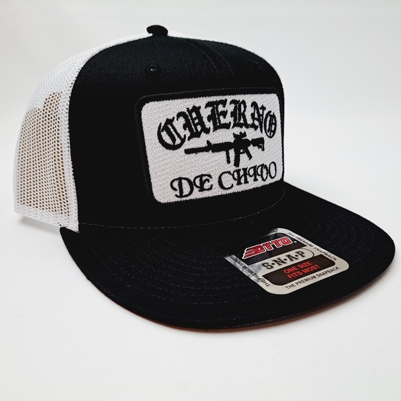 Cuerno De Chivo Patch Flat Bill Mesh Trucker Snapback Hat Cap - Picture 3 of 4